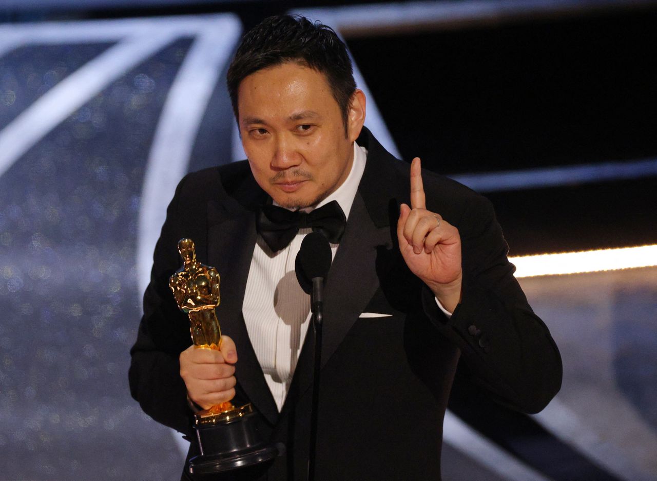 Director Ryusuke Hamaguchi accepts the Oscar for Best International Feature Film for "Drive My Car" of Japan at the 94th Academy Awards in Hollywood, Los Angeles, California, U.S., March 27, 2022. REUTERS/Brian Snyder