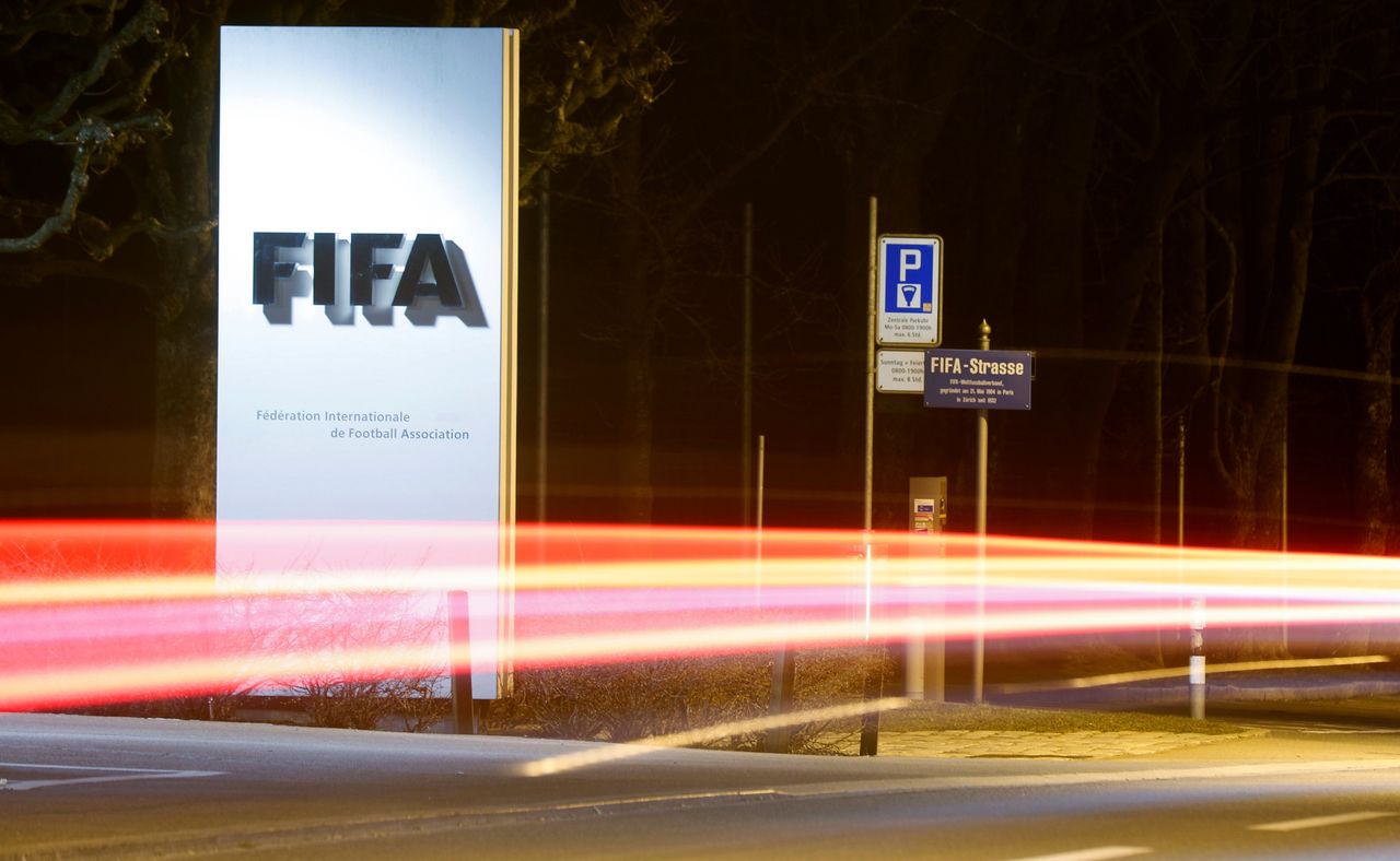 FILE PHOTO: A long exposure shows FIFA