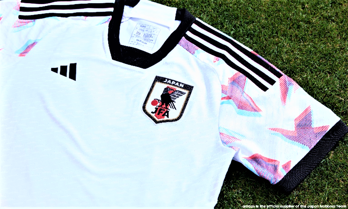 Japan’s away kit features a multi-layer origami design.