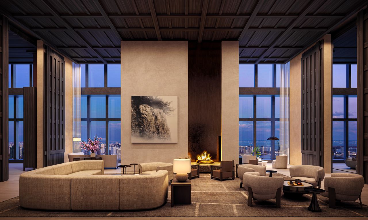 View of an Aman Residence lounge area. (Courtesy of Mori Building)