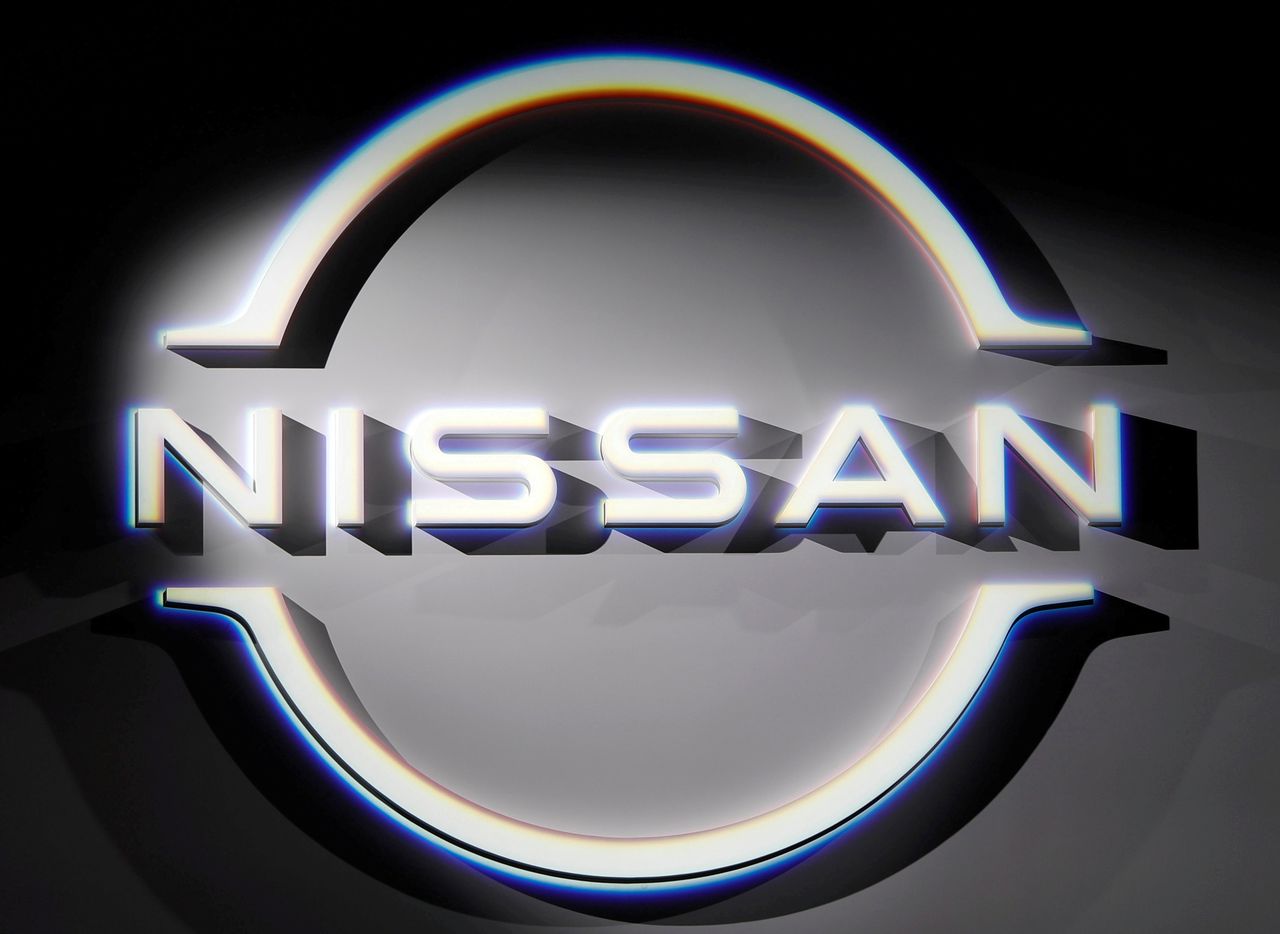 FILE PHOTO: Nissan Motor's logo is displayed during a press preview for the company's new Ariya all-battery SUV at Nissan Pavilion in Yokohama, south of Tokyo, Japan July 14, 2020. REUTERS/Issei Kato/File Photo