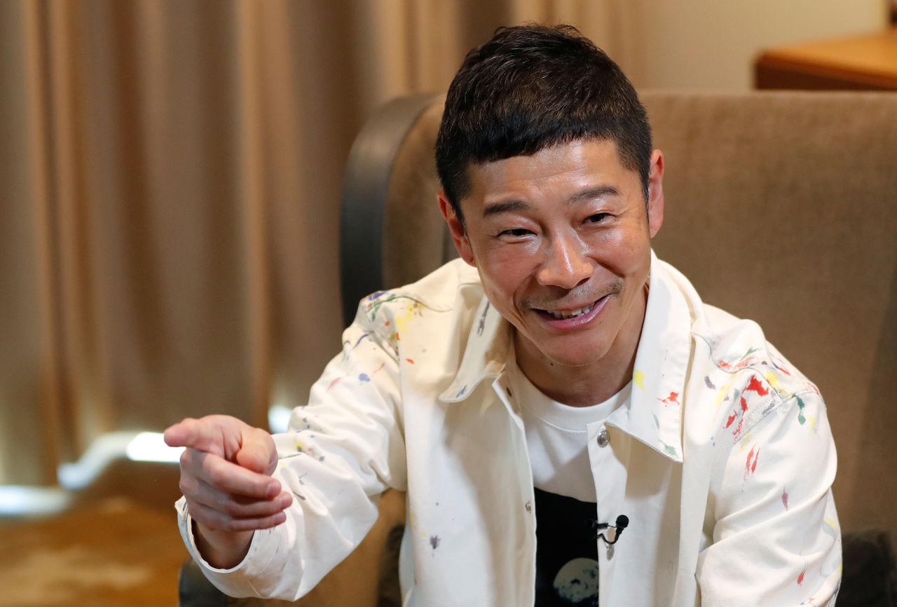 Japanese billionaire Yusaku Maezawa speaks during an interview with Reuters in Tokyo, Japan, March 3, 2021.REUTERS/Kim Kyung-Hoon
