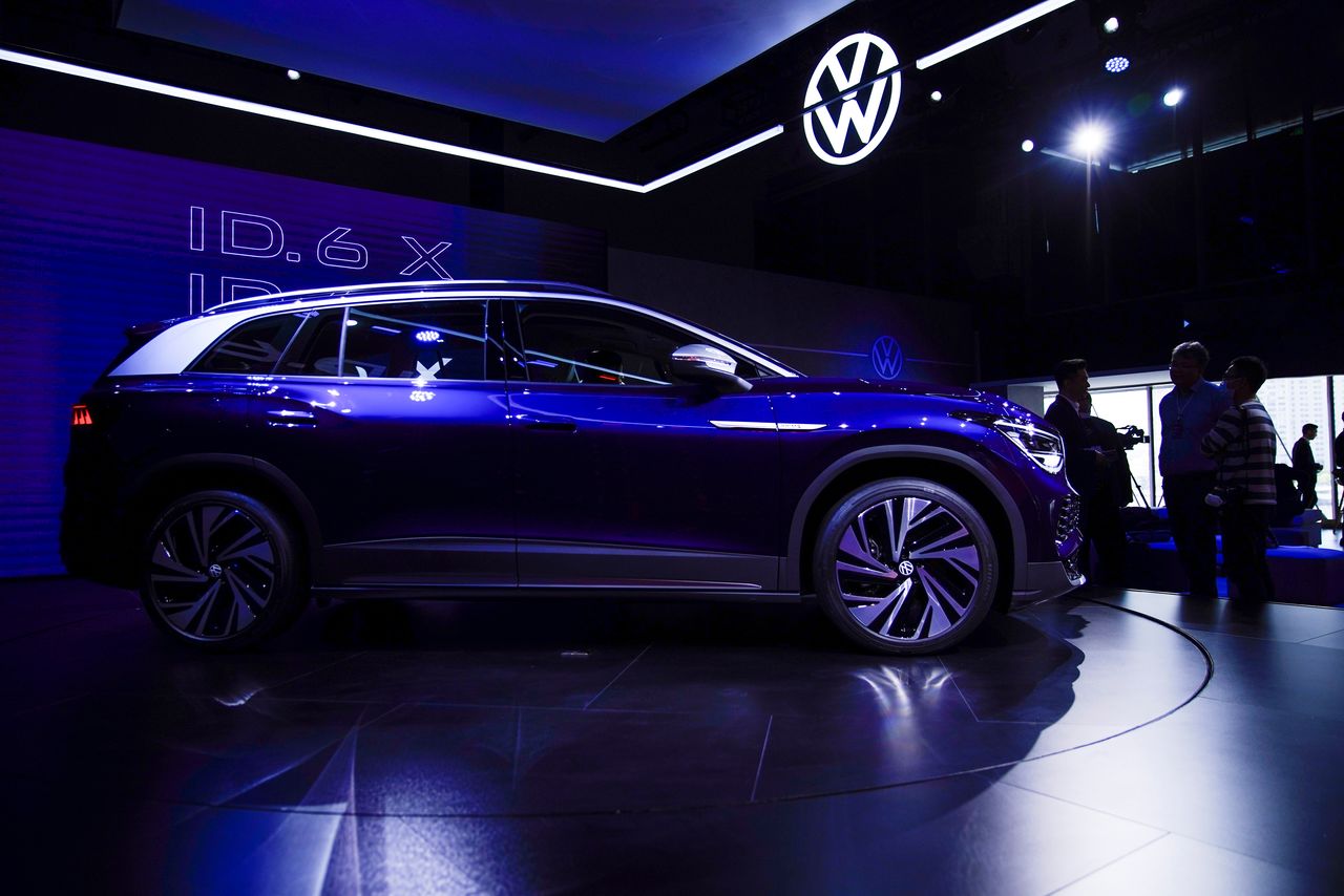 A Volkswagen ID.6 X is displayed ahead of the Shanghai Auto Show, in Shanghai, China April 18, 2021. REUTERS/Aly Song