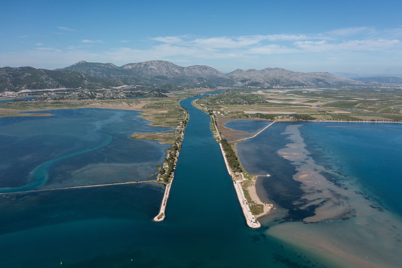 Mouth of the Neretva river is seen near Ploce, Croatia, May 10, 2021. Picture taken with a drone on May 10, 2021. REUTERS/Antonio Bronic