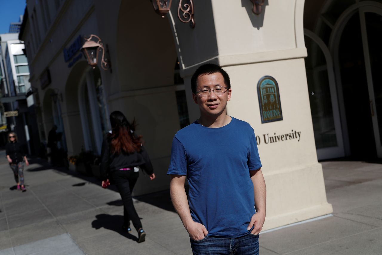 FILE PHOTO: Zhang Yiming, founder and global CEO of ByteDance, poses in Palo Alto, California, U.S., March 4, 2020. Picture taken March 4, 2020. REUTERS/Shannon Stapleton