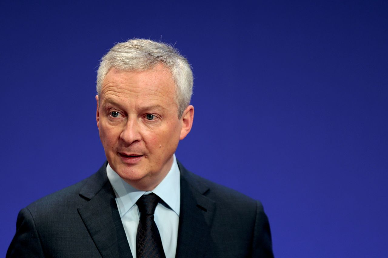 FILE PHOTO: French Economy and Finance Minister Bruno Le Maire attends a news conference for the launching of the 2020 income tax campaign at the Bercy Finance Ministry in Paris, France, April 8, 2021. REUTERS/Sarah Meyssonnier