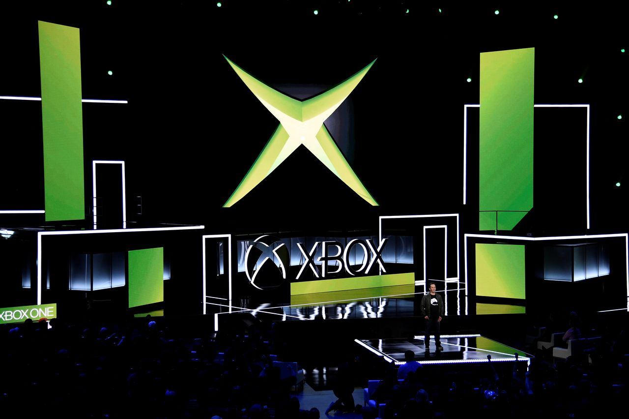 FILE PHOTO: Head of Microsoft Xbox Phil Spencer speaks during the Microsoft Xbox E3 2017 media briefing in Los Angeles, California, U.S., June 11, 2017. REUTERS/Kevork Djansezian/File Photo