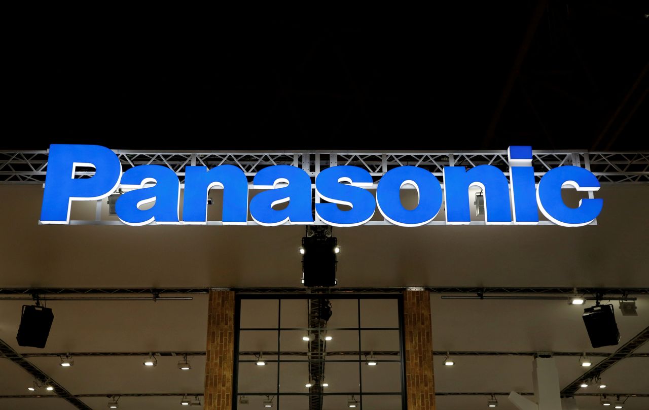 FILE PHOTO: A logo of Panasonic Corp is pictured at the Combined Exhibition of Advanced Technologies at the Makuhari Messe in Chiba, Japan, October 2, 2017. REUTERS/Toru Hanai/File Photo