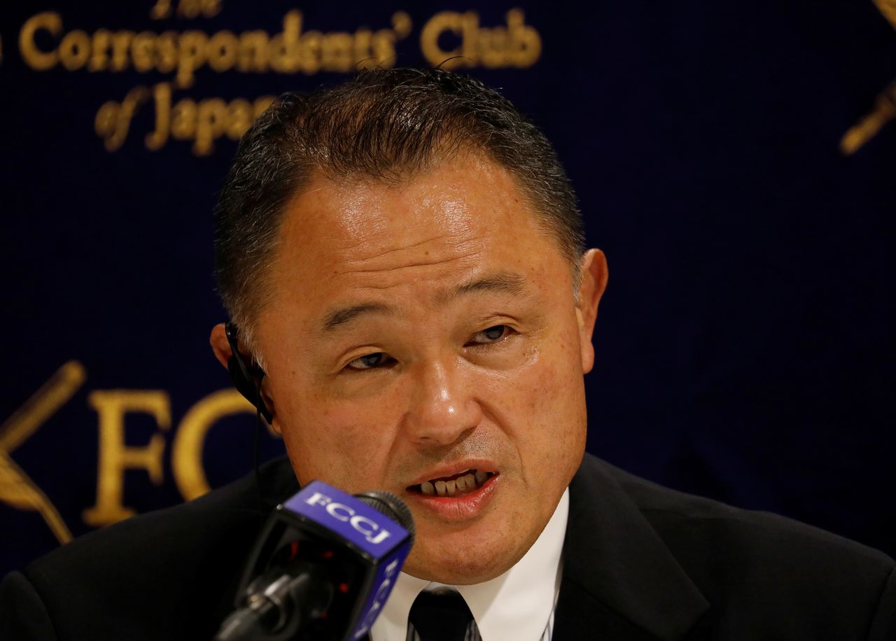 Japanese Olympic Committee President Yasuhiro Yamashita speaks at a news conference in Tokyo, Japan, June 28, 2021. REUTERS/Kim Kyung-Hoon