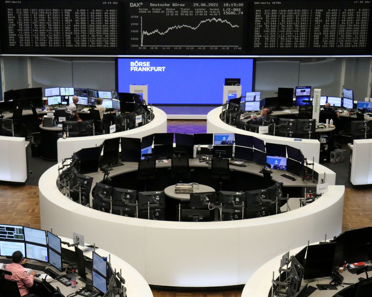 The German share price index DAX graph is pictured at the stock exchange in Frankfurt, Germany, June 29, 2021. REUTERS/Staff
