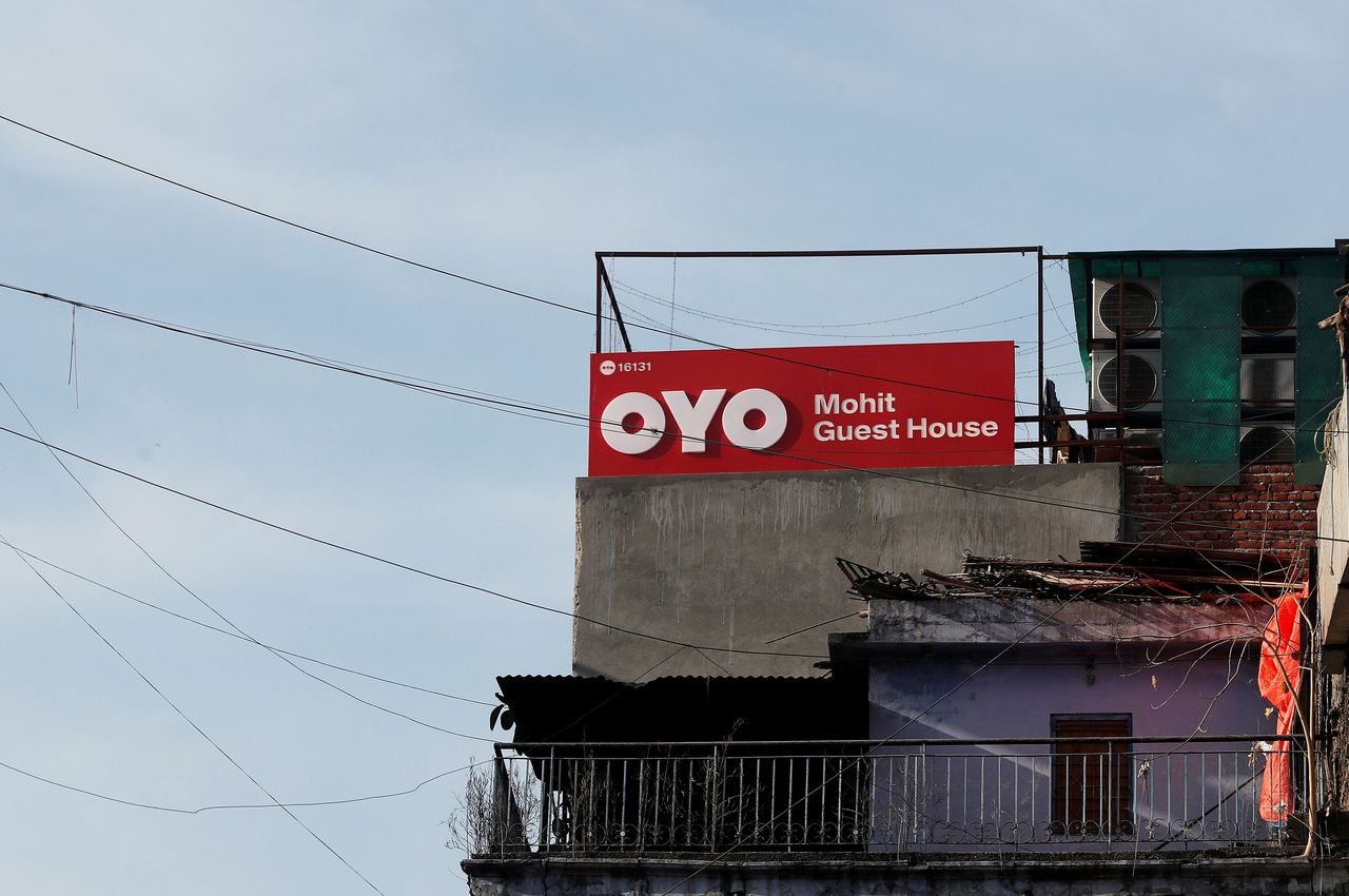 FILE PHOTO: The logo of OYO, India