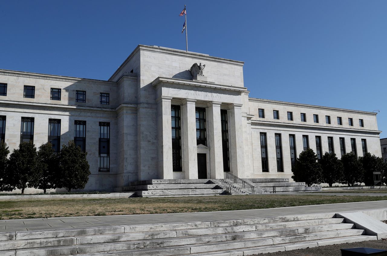 FILE PHOTO: Federal Reserve Board building on Constitution Avenue is pictured in Washington, U.S., March 19, 2019. REUTERS/Leah Millis
