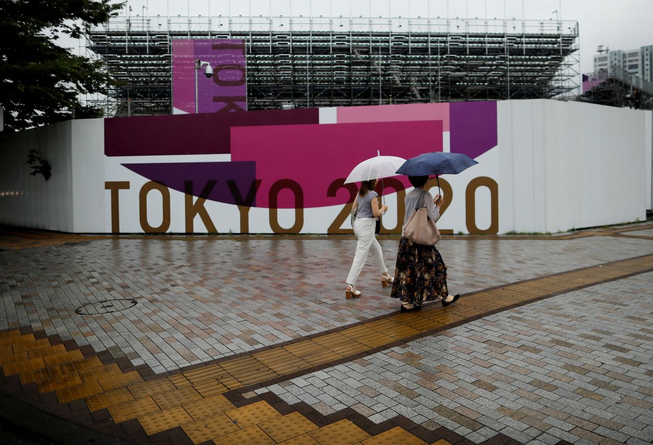 Scaffoldings for the spectator seats are seen at Aomi Urban Sports Park, ahead of the opening of the 2020 Tokyo Olympic Games that have been postponed to 2021 due to the coronavirus disease (COVID-19) outbreak, in Tokyo, Japan July 8, 2021. REUTERS/Issei Kato