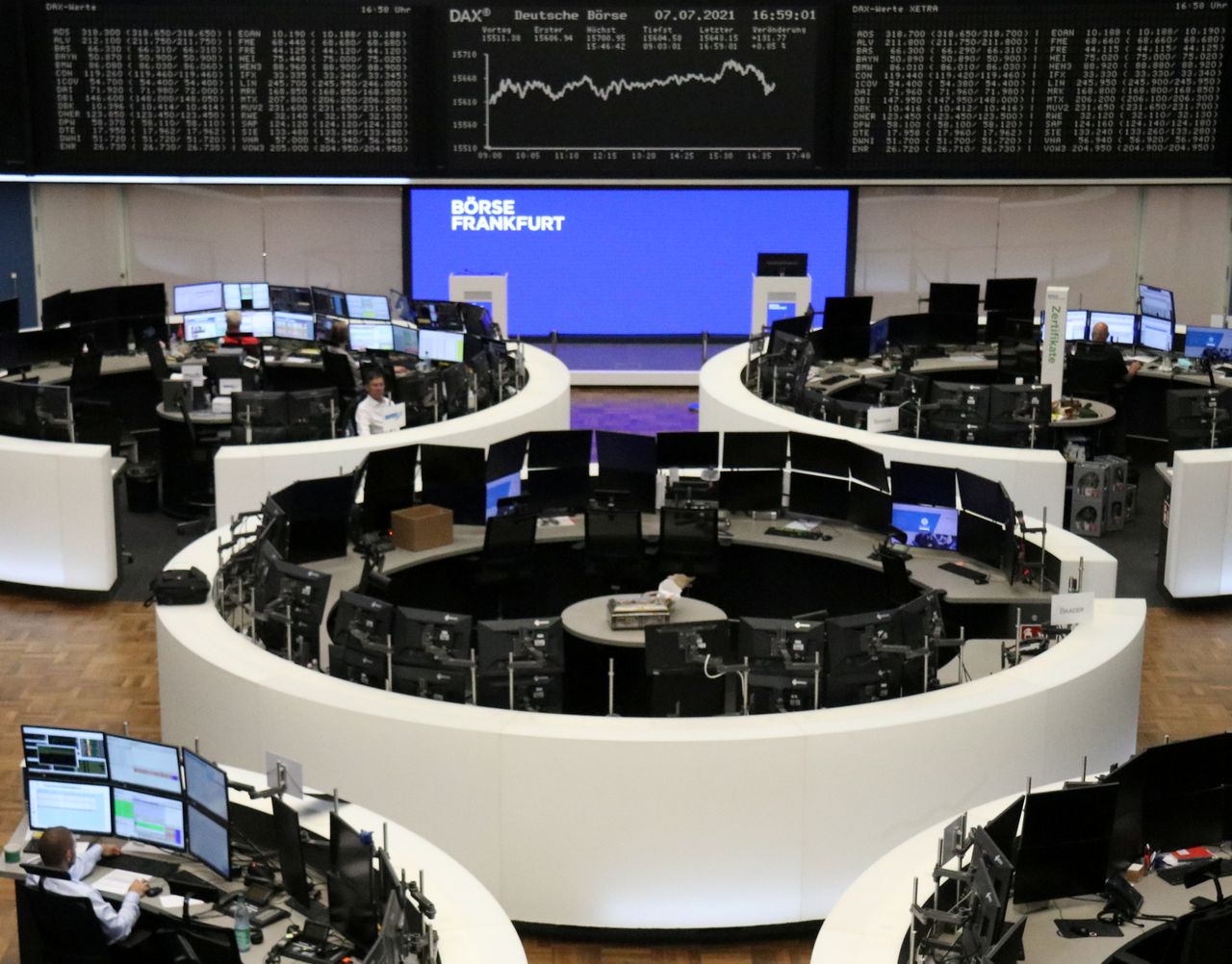 The German share price index DAX graph is pictured at the stock exchange in Frankfurt, Germany, July 7, 2021. REUTERS/Staff/Files