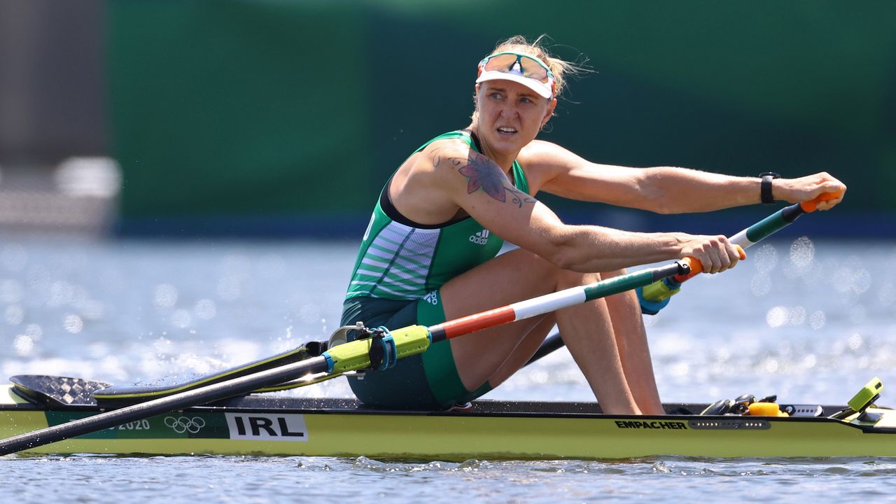 Tokyo 2020 Olympics - Rowing - Women's Single Sculls - Quarterfinal 1 - Sea Forest Waterway, Tokyo, Japan - July 25, 2021. Sanita Puspure of Ireland in action REUTERS/Leah Millis