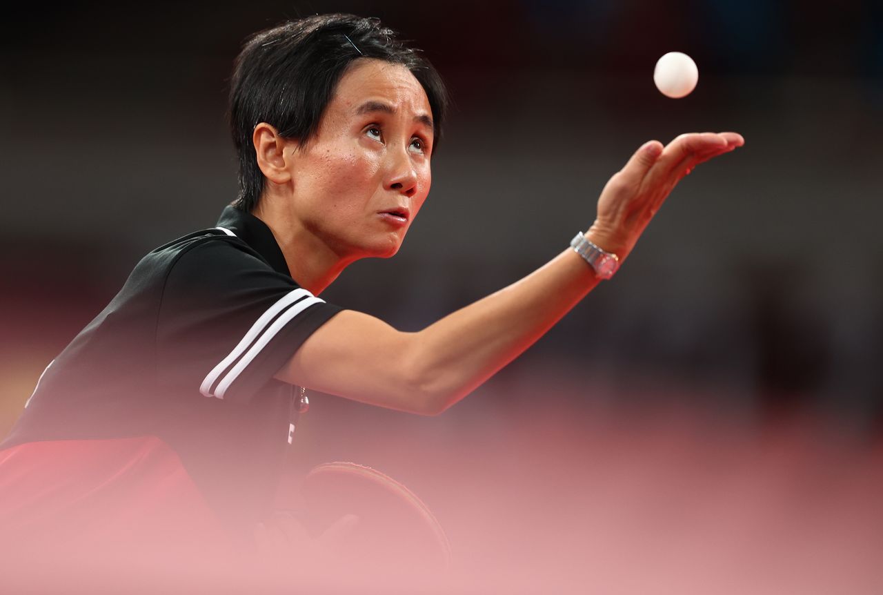 Tokyo 2020 Olympics - Table Tennis - Women's Singles - Round 3 - Tokyo Metropolitan Gymnasium - Tokyo, Japan - July 27, 2021. Jia Liu of Austria in action against Adriana Diaz of Puerto Rico REUTERS/Luisa Gonzalez