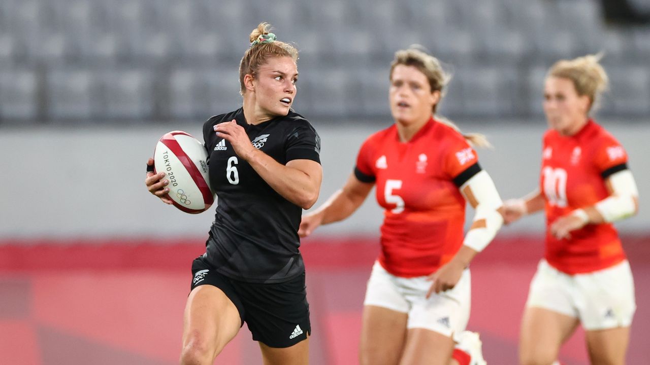 Tokyo 2020 Olympics - Rugby Sevens - Women - Pool A - New Zealand v Britain - Tokyo Stadium - Tokyo, Japan - July 29, 2021. Michaela Blyde of New Zealand in action. REUTERS/Andrew Boyers