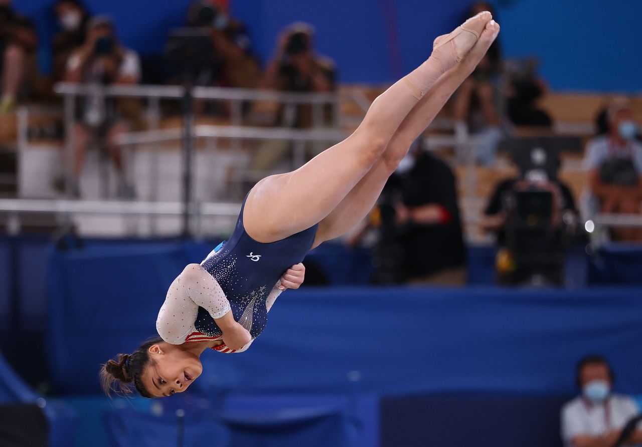 Tokyo 2020 Olympics - Gymnastics - Artistic - Women's Individual All-Around - Final - Ariake Gymnastics Centre, Tokyo, Japan - July 29, 2021. Sunisa Lee of the United States in action during the floor exercise. REUTERS/Lindsey Wasson