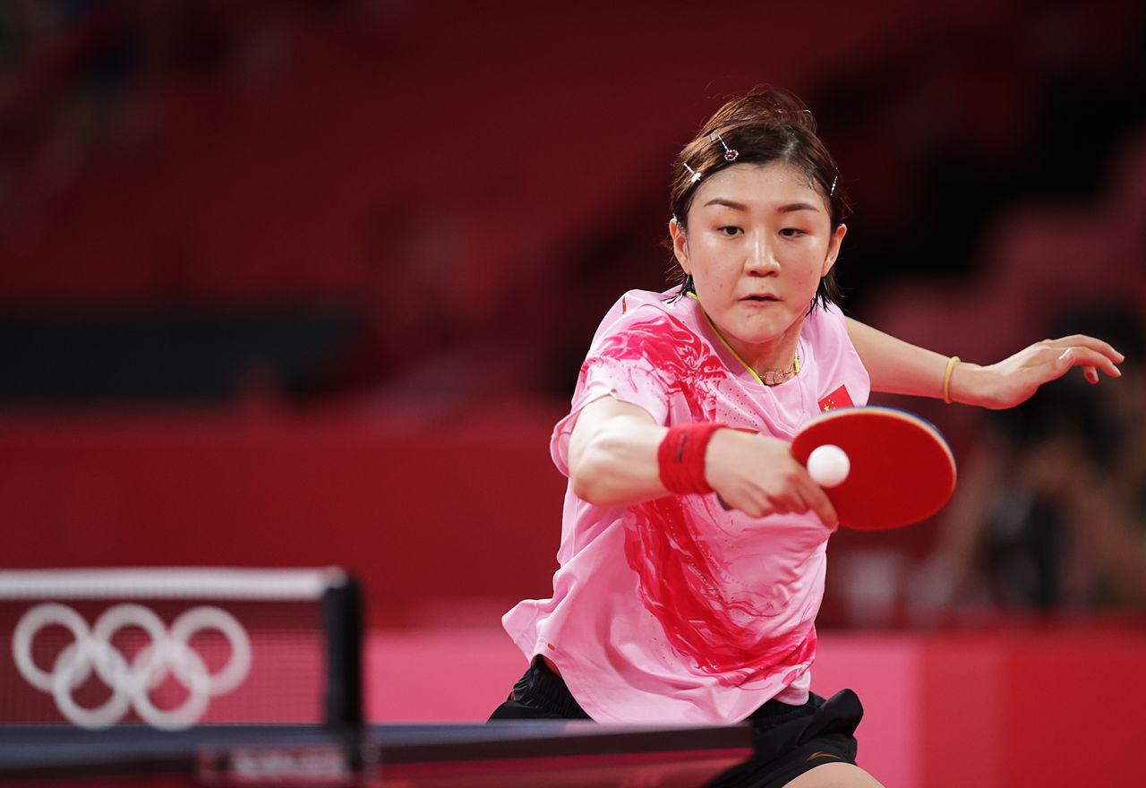 Tokyo 2020 Olympics - Table Tennis - Women's Singles - Gold medal match - Tokyo Metropolitan Gymnasium - Tokyo, Japan - July 29, 2021. Chen Meng of China in action against Sun Yingsha of China REUTERS/Hannah Mckay