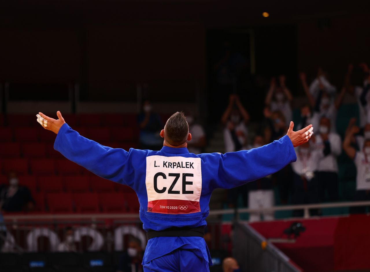 Tokyo 2020 Olympics - Judo - Men's +100kg - Gold medal match - Nippon Budokan - Tokyo, Japan - July 30, 2021. Lukas Krpalek of Czech Republic reacts after winning the match. REUTERS/Sergio Perez