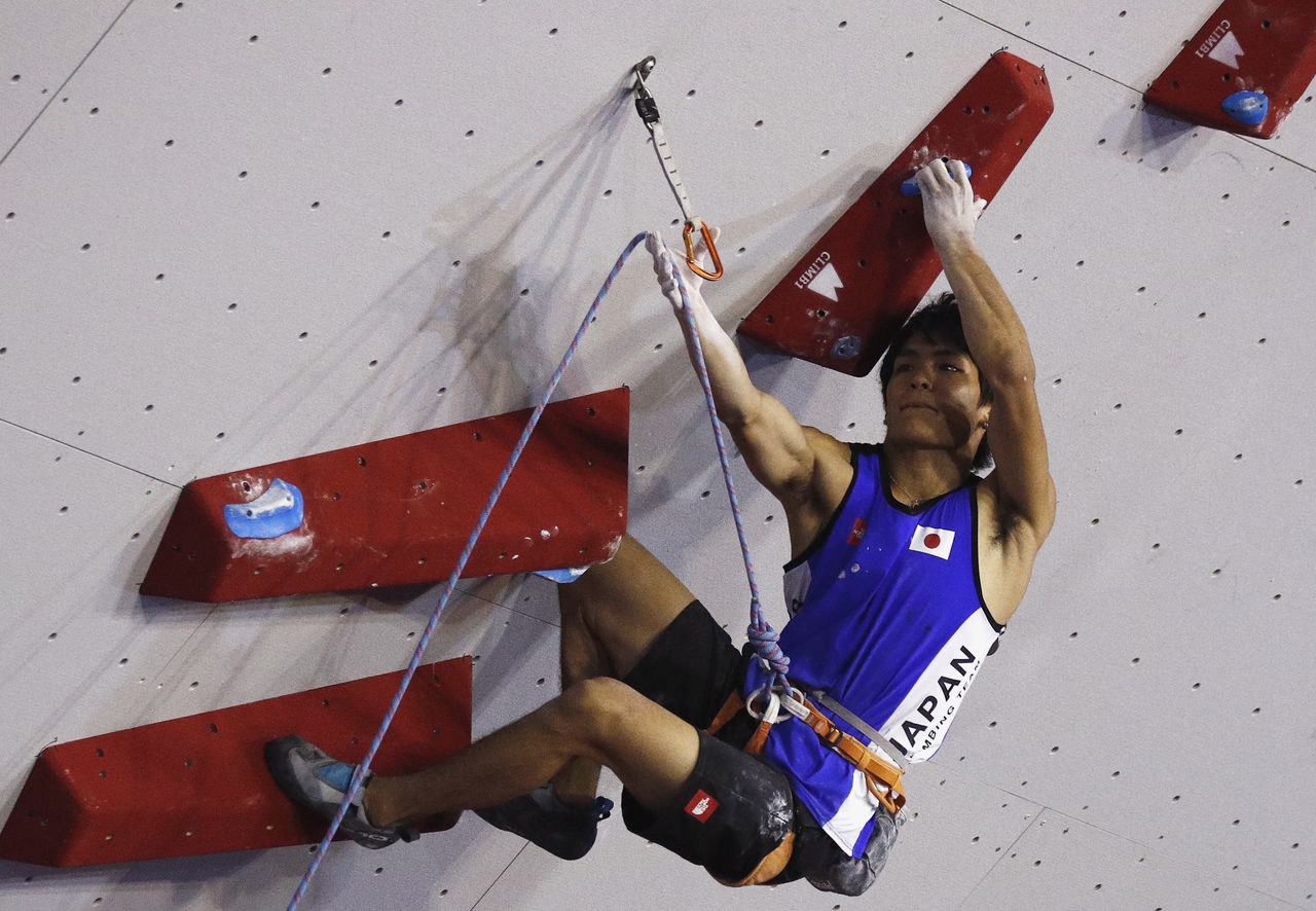 OlympicsClimbingHosts Japan target climbing heights in show of force