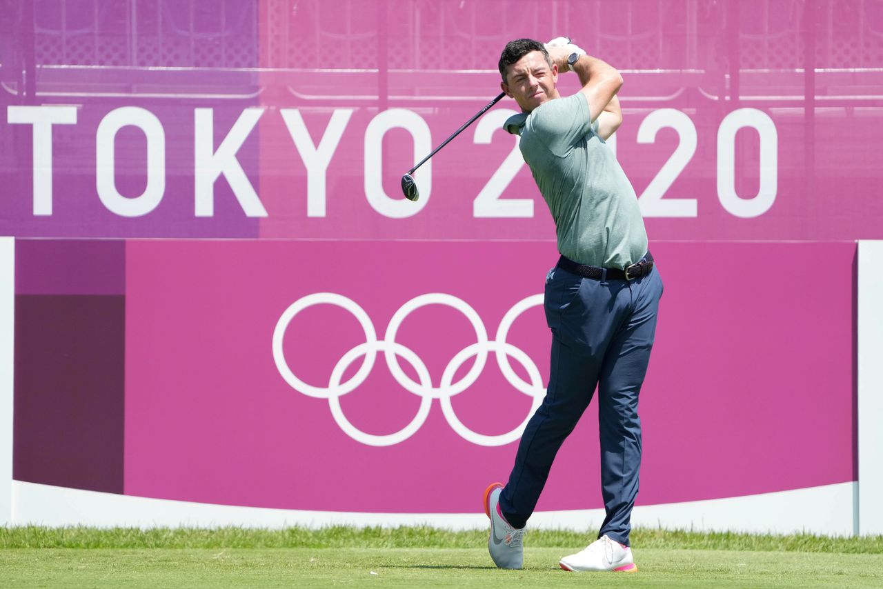 FILE PHOTO: Aug 1, 2021; Tokyo, Japan; Rory McIlroy (IRL) tees off on the first hole during the final round of the men
