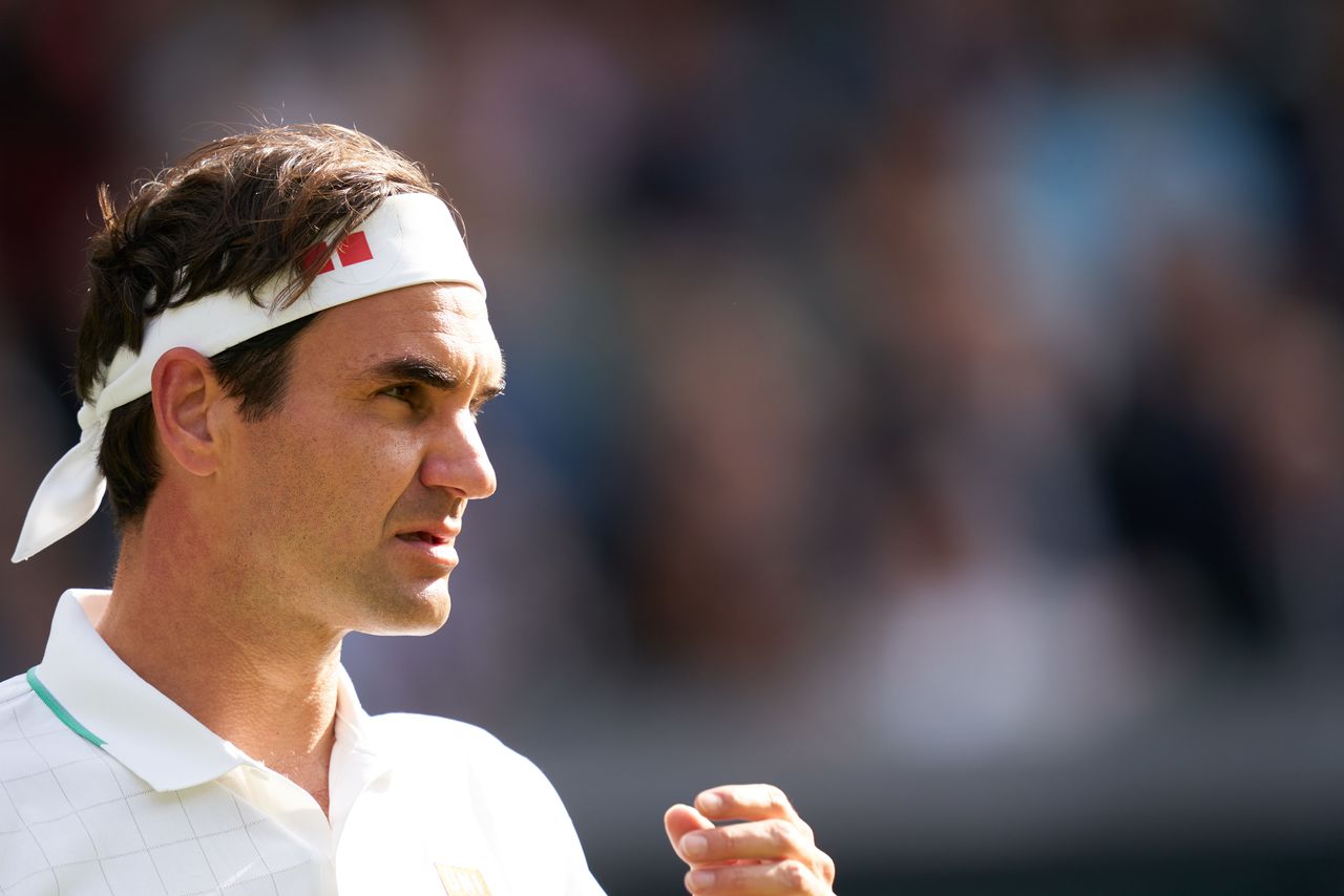 FILE PHOTO: Jul 7, 2021; London, United Kingdom; Roger Federer (SUI) seen playing Hubert Hurkacz (POL) in the quarter finals at All England Lawn Tennis and Croquet Club. Mandatory Credit: Peter van den Berg-USA TODAY Sports