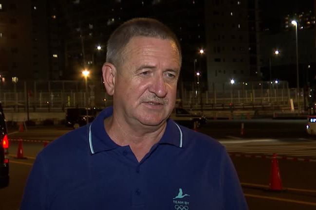 Belarus athletics head coach Yuri Moisevich speaks in an interview in Tokyo, Japan, in footage released August 1, 2021. BELTELERADIOCOMPANY via REUTERS