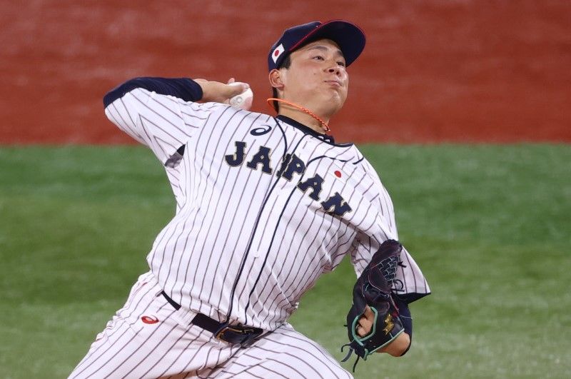 Tokyo 2020 Olympics - Baseball - Men - Gold Medal Match - United States v Japan - Yokohama Baseball Stadium, Yokohama, Japan - August 7, 2021. Ryoji Kuribayashi of Japan in action. REUTERS/Issei Kato