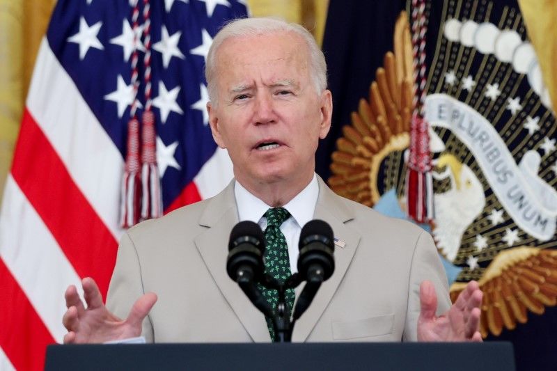 FILE PHOTO: U.S. President Joe Biden delivers remarks on employment numbers at the White House in Washington, U.S. August 6, 2021. REUTERS/Jonathan Ernst