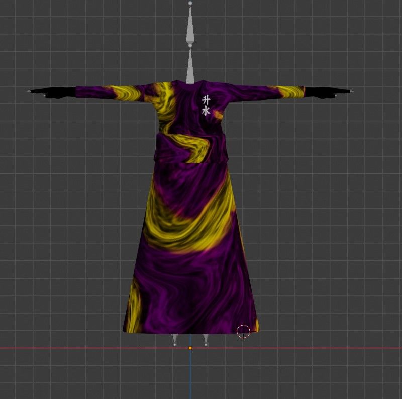 An undated handout image of virtual clothing piece "Sacred" kimono, a limited wearable item in the digital world of "Decentraland", which according to its creator Hiroto Kai was created to thank collectors who own all of Kais