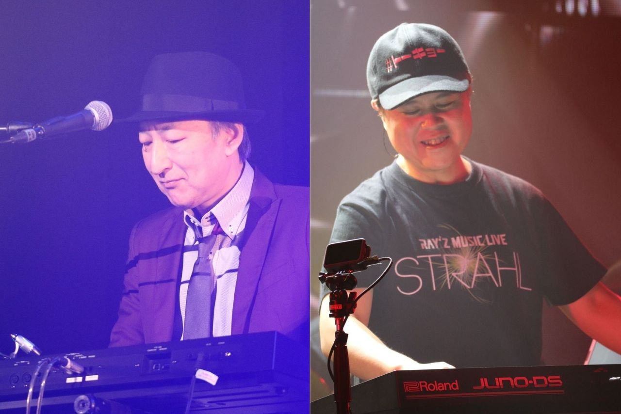 Zuntata stage performances at Japan Game Music Festival II: Re, in January 2018 (left), and Ray’z Music Live—Strahl, in September 2022. (© Taitō Corporation)