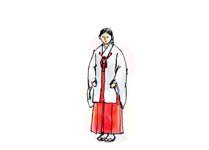 Sample 'Miko-type' (unordained Priestess) vestments/ costume