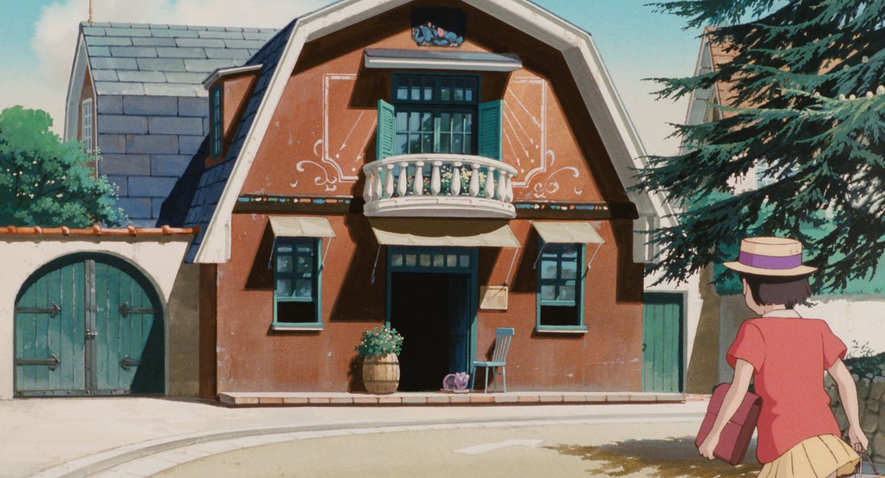 La escena de la película Mimi wo sumaseba (Susurros del corazón) en la que la protagonista, Shizuku, visita la tienda de antigüedades Chikyū-ya. © 1995 Hiiragi Aoi, Shūeisha, Studio Ghibli, NH.