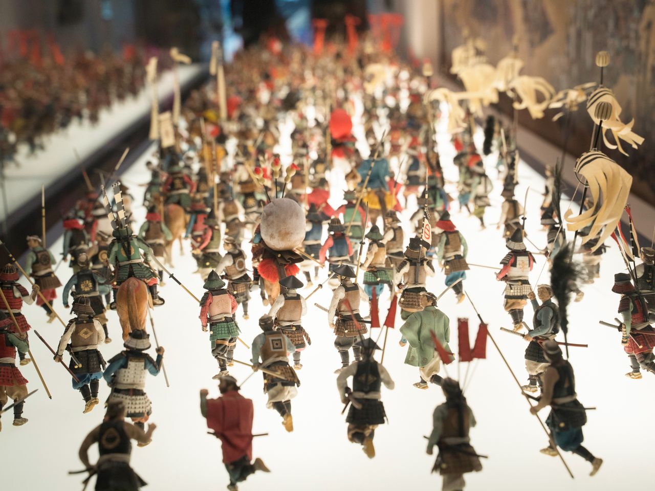 Representación en miniatura de la cruenta batalla entre los ejércitos de Sanada Yukimura y Matsudaira Tadanao durante el Sitio del Verano.