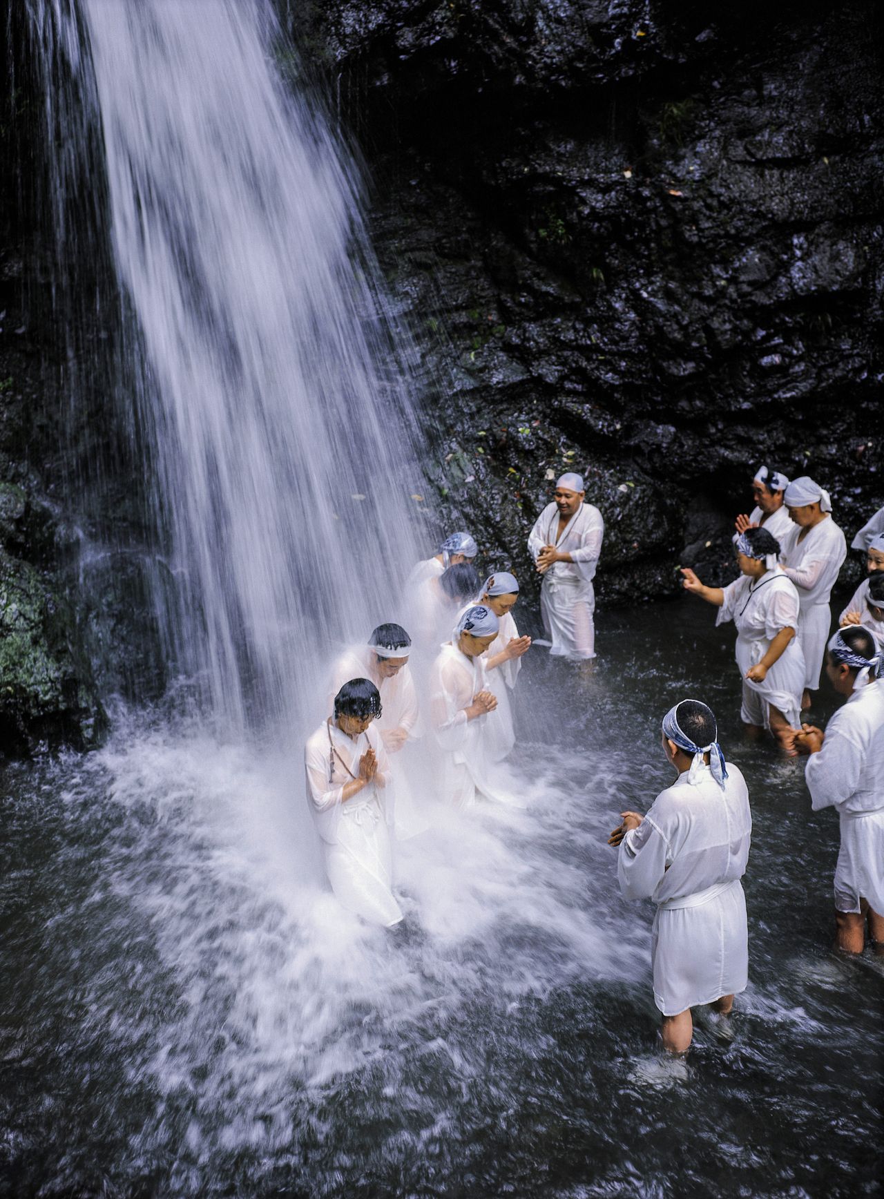 Ritual que se llevaba a cabo en el pasado en la cascada de Shasui, en la prefectura de Kanagawa.