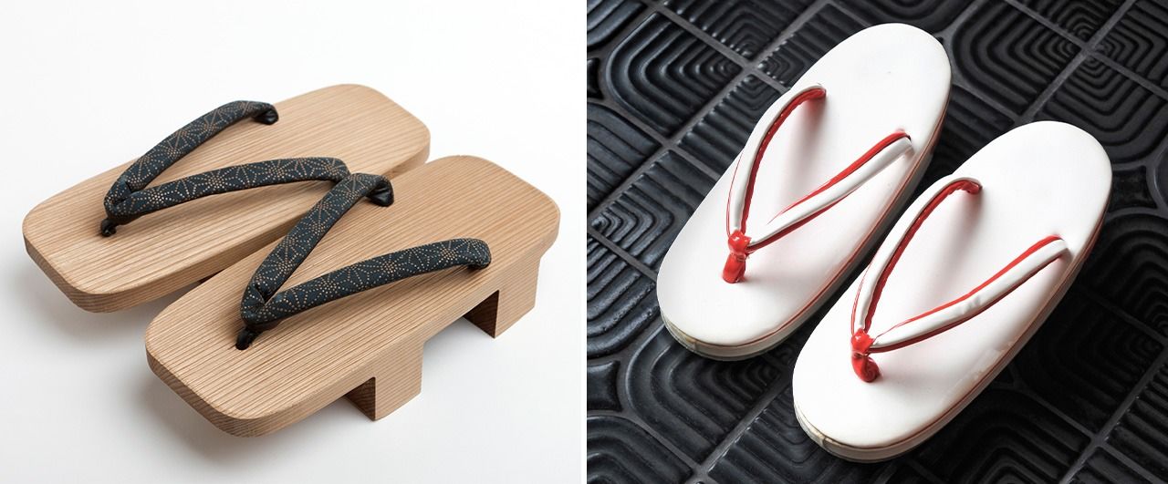 (Geta, a la izquierda, y zōri, a la derecha. © Pixta)