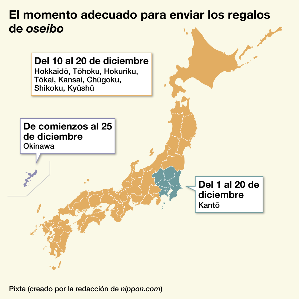 El momento adecuado para enviar los regalos de oseibo