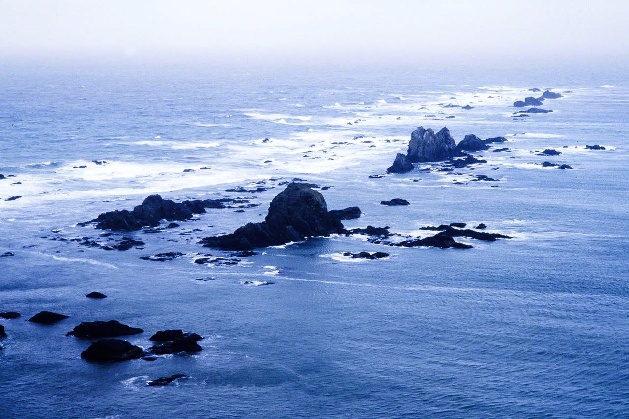 El cabo Erimo, donde la cordillera de Hidaka se sumerge hasta el fondo del océano Pacífico.
