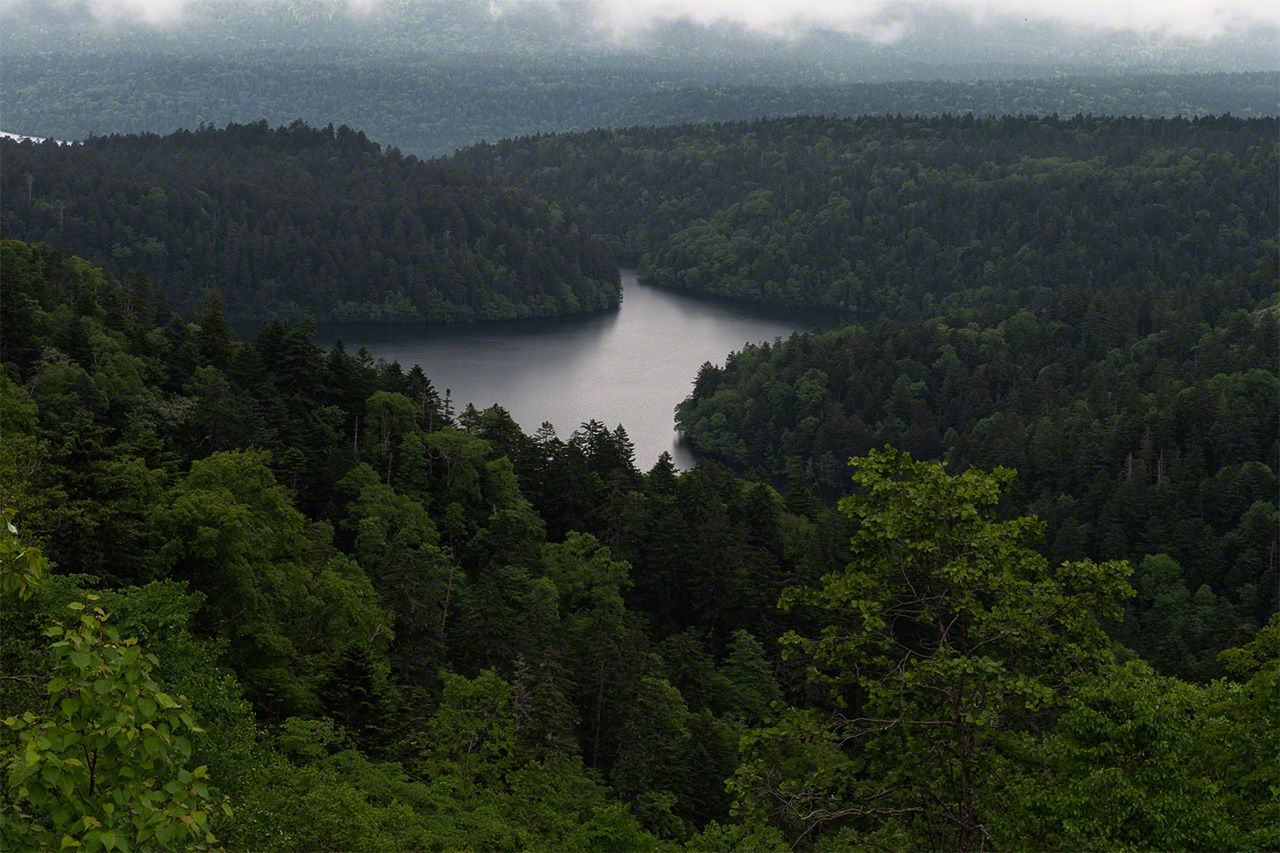 Detr&aacute;s del lago Akan (Kushiro) hay otro llamado Penketō rodeado de un bosque de con&iacute;feras al que est&aacute; prohibido entrar. Este paisaje forma parte del parque nacional Akan-Mashū.