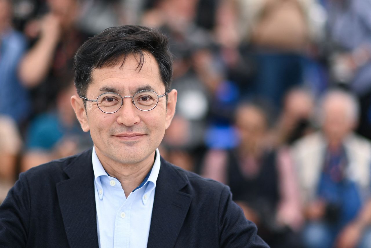 Miyazaki Gorō en el Festival Internacional de Cine de Cannes de 2024, cuando Studio Ghibli recibió la Palma de Oro Honorífica. (Marechal Aurore / Abaca / Kyodo Images)