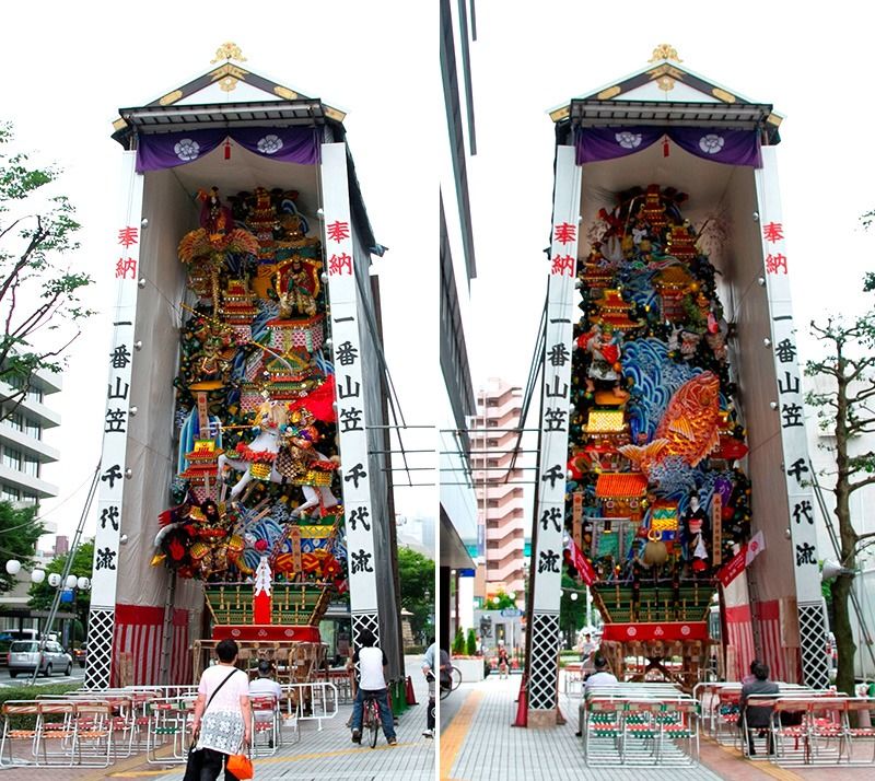 Carrozas del Festival Hakata Gion Yamakasa. Imagen por cortesía de Kusano Seiichirō.