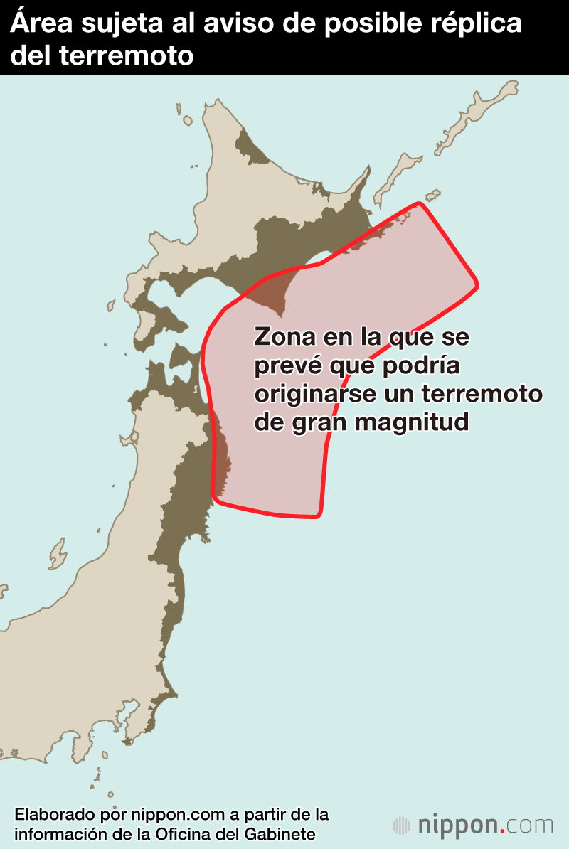 Área sujeta al aviso de posible réplica del terremoto