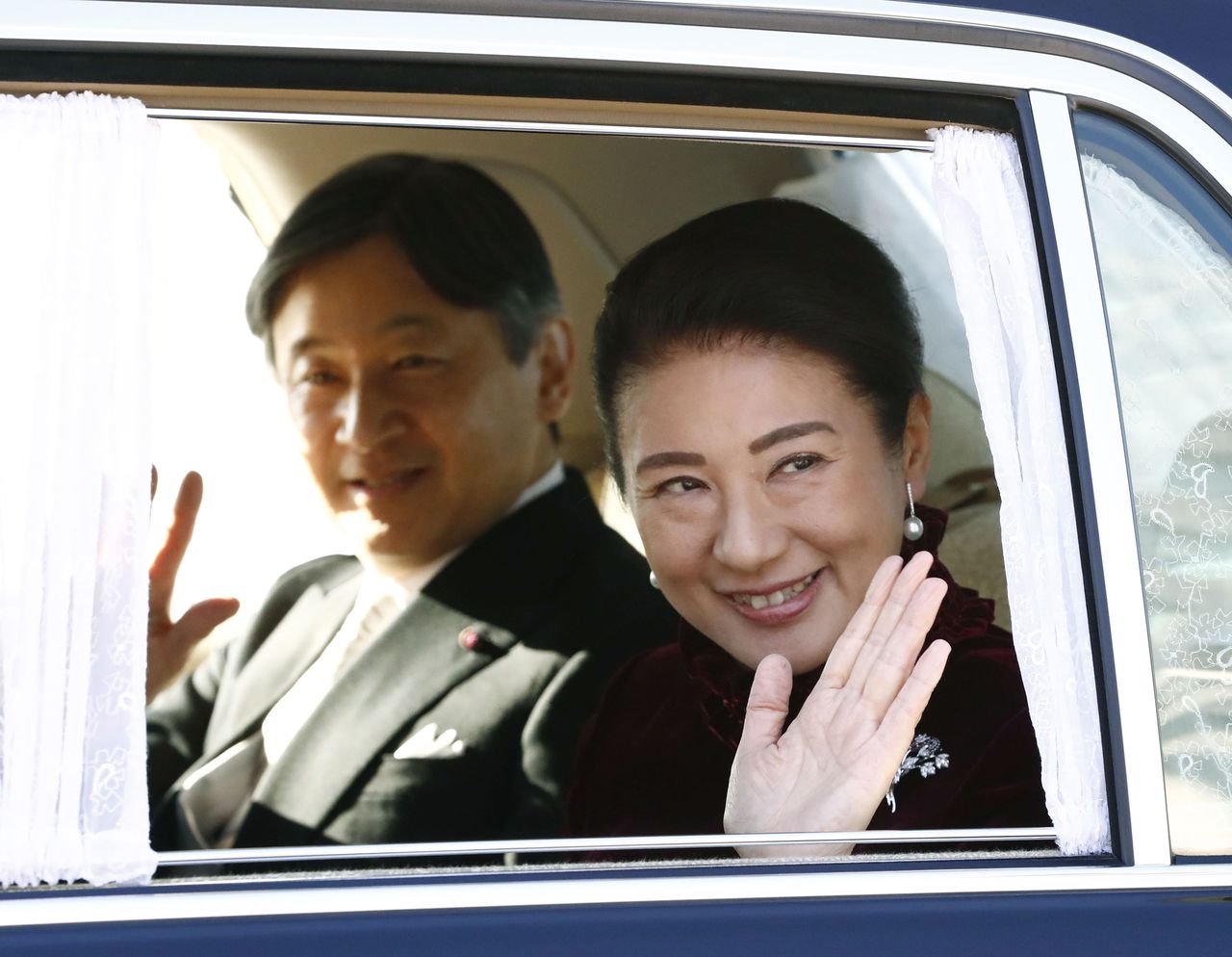 La Emperatriz Masako. Tomada el 2 enero de 2019 en la puerta Hanzōmon del Palacio Imperial. (Jiji Press)