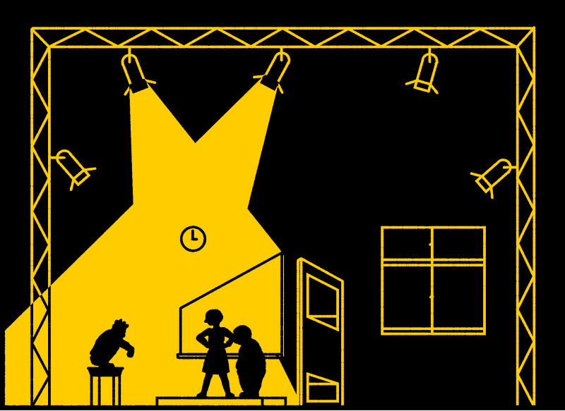 En la escuela, después de clase.