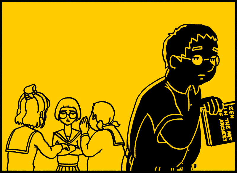 Mari: En cambio, mira a Tanaka. Saiko: No se puede contar con él.