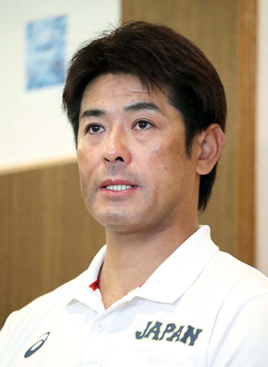 El entrenador de la selección japonesa de béisbol, Inaba Atsunori. (Jiji Press)
