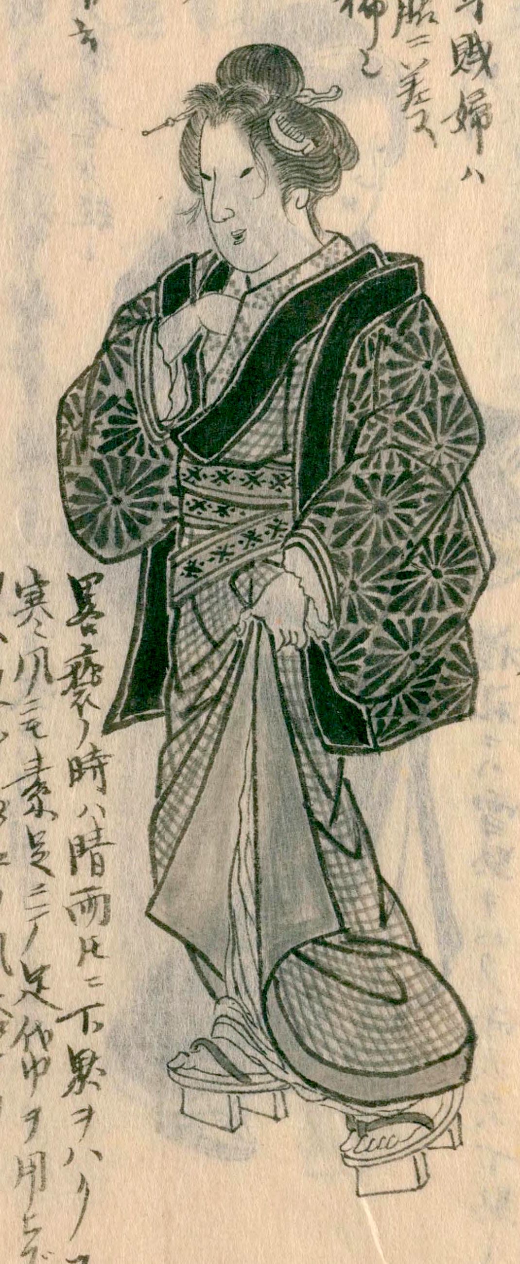 El traje de una mujer casada. De Morisada mankō (Manuscrito de Morisada).