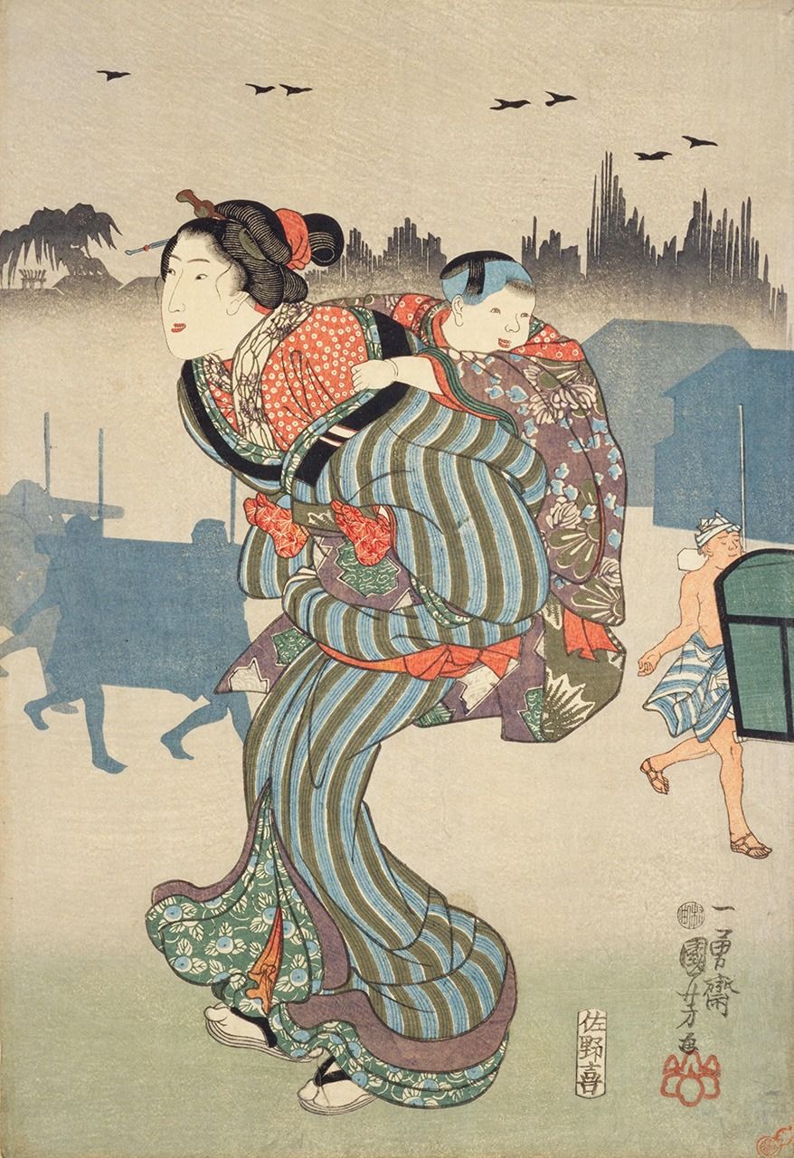 Komagata no asagiri (Niebla matutina en Komagata) de Utagawa Kuniyoshi (1847).