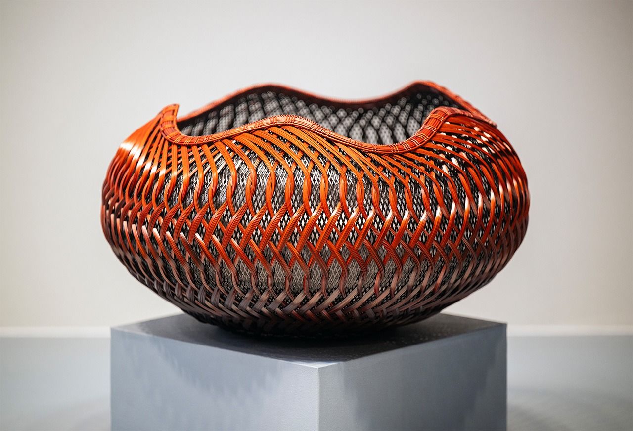 Gogyō, florero-cesta de estilo tabaneami. (2021)